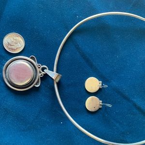 Engravable disk .925 pendant earring necklace